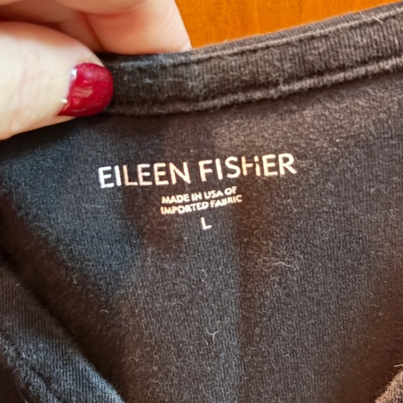 Eileen Fisher Womens Black Organic Cotton Stretch Jersey Surplice Dress Sz Large - Picture 10 of 10